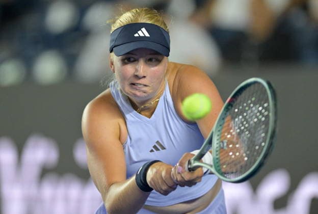 Monterrey Tennis Open Tournament Clara Tauson of Denmark returns a ball against Ekaterina Alexandrova of Russia during their match at the Monterrey Open tennis tournament in Monterrey, Mexico, 26 August 2026. MONTERREY Mexico  Copyright: xMiguelxSierrax