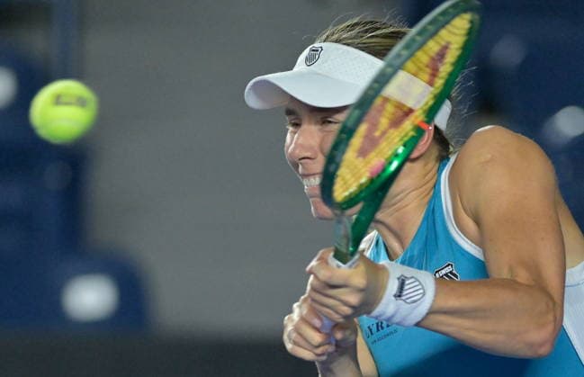 Monterrey Tennis Open Tournament Ekaterina Alexandrova of Russia returns a ball against Clara Tauson of Denmark during their match at the Monterrey Open tennis tournament in Monterrey, Mexico, 26 August 2026. MONTERREY Mexico  Copyright: xMiguelxSierrax