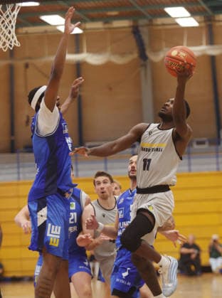Ludwigsburg, Basketball Exhibition Game: MHP Riesen Ludwigsburg vs. HAKRO Merlins Crailsheim; on the right, Darius Perry of the Riesen