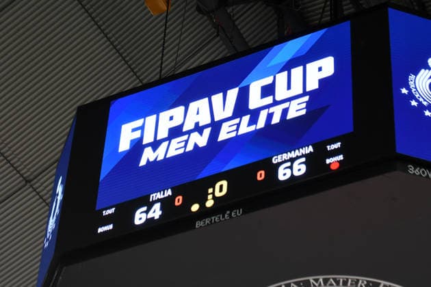 Italy v Germany - International Friendly, Länderspiel, Nationalmannschaft Match A general view during the first set of the volleyball match between Italy and Germany in the FIPAV Cup Men Elite, which ended with a score of 66-64, the highest score in volleyball history, at Palacalafiore in Reggio Calabria, Italy, on August 26, 2026. Reggio Calabria Italy  Copyright: xAndreaxRositox originalFilename:rosito-notitle260826_nppQ5.jpg