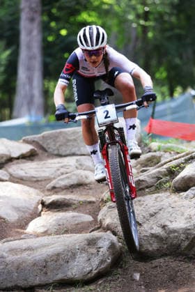 2026 UCI Mountain Bike World Championships Picture by Ed Sykes SWpix.com - 27 08 2026 - Cycling - 2026 UCI Mountain Bike World Championships - Val di Sole, Trentino, Italy - Cross-country Olympic (XCO) - Women Junior - Anja Grossmann (Switzerland) Copyright: x xSWpix.comx(t axPhotographyxHubxLtd)xEdxSykes SWpix.comx SWP-3030-19723
