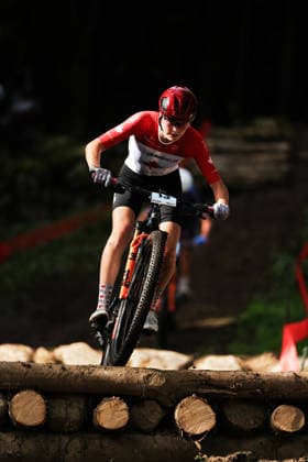 2026 UCI Mountain Bike World Championships Picture by Alex Whitehead SWpix.com - 27 08 2026 - Cycling - 2026 UCI Mountain Bike World Championships - Val di Sole, Trentino, Italy - Cross-country Olympic (XCO) - Women Junior - Eliane Blais (Canada) Copyright: x xSWpix.comx(t axPhotographyxHubxLtd)xAlexxWhitehead SWpix.comx SWP-3030-19725