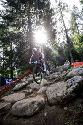 2026 UCI Mountain Bike World Championships Picture by Ed Sykes SWpix.com - 27 08 2026 - Cycling - 2026 UCI Mountain Bike World Championships - Val di Sole, Trentino, Italy - Cross-country Olympic (XCO) - Women Junior - Aida Linton (USA) Copyright: x xSWpix.comx(t axPhotographyxHubxLtd)xEdxSykes SWpix.comx SWP-3030-19739
