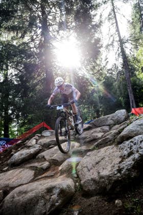 2026 UCI Mountain Bike World Championships Picture by Ed Sykes SWpix.com - 27 08 2026 - Cycling - 2026 UCI Mountain Bike World Championships - Val di Sole, Trentino, Italy - Cross-country Olympic (XCO) - Women Junior - Adina Daubner (Germany) Copyright: x xSWpix.comx(t axPhotographyxHubxLtd)xEdxSykes SWpix.comx SWP-3030-19740