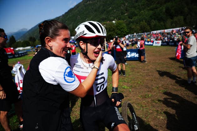 2026 UCI Mountain Bike World Championships Picture by Ed Sykes SWpix.com - 27 08 2026 - Cycling - 2026 UCI Mountain Bike World Championships - Val di Sole, Trentino, Italy - Cross-country Olympic (XCO) - Women Junior - Anja Grossmann (Switzerland) wins to become World Champion Copyright: x xSWpix.comx(t axPhotographyxHubxLtd)xEdxSykes SWpix.comx SWP-3030-19754