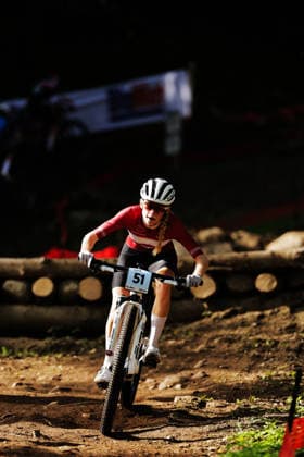 2026 UCI Mountain Bike World Championships Picture by Alex Whitehead SWpix.com - 27 08 2026 - Cycling - 2026 UCI Mountain Bike World Championships - Val di Sole, Trentino, Italy - Cross-country Olympic (XCO) - Women Junior - Rose-Mai Damsgaard (Denmark) Copyright: x xSWpix.comx(t axPhotographyxHubxLtd)xAlexxWhitehead SWpix.comx SWP-3030-19779