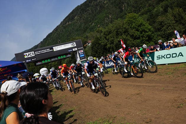 2026 UCI Mountain Bike World Championships Picture by Alex Whitehead SWpix.com - 27 08 2026 - Cycling - 2026 UCI Mountain Bike World Championships - Val di Sole, Trentino, Italy - Cross-country Olympic (XCO) - Men Junior - Mathieu Ghibaudo (France) Copyright: x xSWpix.comx(t axPhotographyxHubxLtd)xAlexxWhitehead SWpix.comx SWP-3030-19791