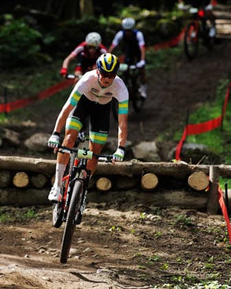 2026 UCI Mountain Bike World Championships Picture by Alex Whitehead SWpix.com - 27 08 2026 - Cycling - 2026 UCI Mountain Bike World Championships - Val di Sole, Trentino, Italy - Cross-country Olympic (XCO) - Men Junior - Connor Wright (Australia) Copyright: x xSWpix.comx(t axPhotographyxHubxLtd)xAlexxWhitehead SWpix.comx SWP-3030-19802
