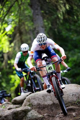 2026 UCI Mountain Bike World Championships Picture by Ed Sykes SWpix.com - 27 08 2026 - Cycling - 2026 UCI Mountain Bike World Championships - Val di Sole, Trentino, Italy - Cross-country Olympic (XCO) - Men Junior - Arthur Limb (Great Britain) Copyright: x xSWpix.comx(t axPhotographyxHubxLtd)xEdxSykes SWpix.comx SWP-3030-19854