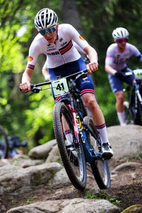 2026 UCI Mountain Bike World Championships Picture by Ed Sykes SWpix.com - 27 08 2026 - Cycling - 2026 UCI Mountain Bike World Championships - Val di Sole, Trentino, Italy - Cross-country Olympic (XCO) - Men Junior - Arthur Limb (Great Britain) Copyright: x xSWpix.comx(t axPhotographyxHubxLtd)xEdxSykes SWpix.comx SWP-3030-19855