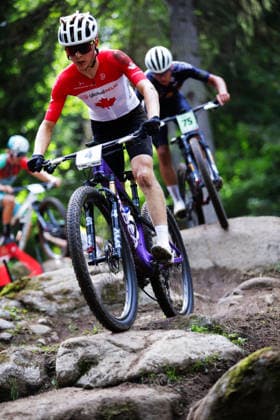 2026 UCI Mountain Bike World Championships Picture by Ed Sykes SWpix.com - 27 08 2026 - Cycling - 2026 UCI Mountain Bike World Championships - Val di Sole, Trentino, Italy - Cross-country Olympic (XCO) - Men Junior - Ethan Wood (Canada) Copyright: x xSWpix.comx(t axPhotographyxHubxLtd)xEdxSykes SWpix.comx SWP-3030-19858