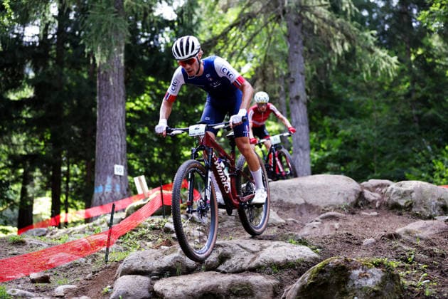2026 UCI Mountain Bike World Championships Picture by Ed Sykes SWpix.com - 27 08 2026 - Cycling - 2026 UCI Mountain Bike World Championships - Val di Sole, Trentino, Italy - Cross-country Olympic (XCO) - Men Junior - Mathieu Ghibaudo (France) Copyright: x xSWpix.comx(t axPhotographyxHubxLtd)xEdxSykes SWpix.comx SWP-3030-19867