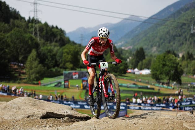 2026 UCI Mountain Bike World Championships Picture by Alex Whitehead SWpix.com - 27 08 2026 - Cycling - 2026 UCI Mountain Bike World Championships - Val di Sole, Trentino, Italy - Cross-country Olympic (XCO) - Men Junior - Michael Hettegger (Austria) Copyright: x xSWpix.comx(t axPhotographyxHubxLtd)xAlexxWhitehead SWpix.comx SWP-3030-19873