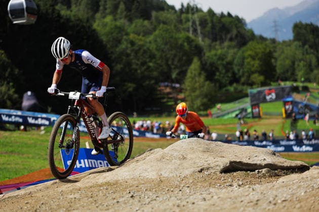 2026 UCI Mountain Bike World Championships Picture by Alex Whitehead SWpix.com - 27 08 2026 - Cycling - 2026 UCI Mountain Bike World Championships - Val di Sole, Trentino, Italy - Cross-country Olympic (XCO) - Men Junior - Mathieu Ghibaudo (France) Copyright: x xSWpix.comx(t axPhotographyxHubxLtd)xAlexxWhitehead SWpix.comx SWP-3030-19876