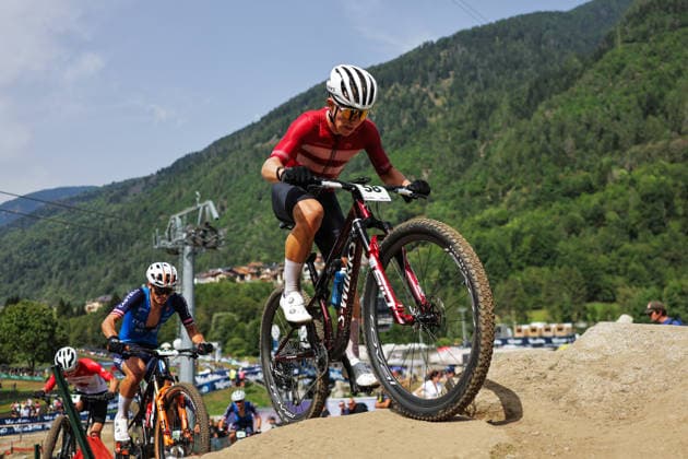 2026 UCI Mountain Bike World Championships Picture by Alex Whitehead SWpix.com - 27 08 2026 - Cycling - 2026 UCI Mountain Bike World Championships - Val di Sole, Trentino, Italy - Cross-country Olympic (XCO) - Men Junior - Johannes Braedstrup-Holm (Denmark) Copyright: x xSWpix.comx(t axPhotographyxHubxLtd)xAlexxWhitehead SWpix.comx SWP-3030-19882