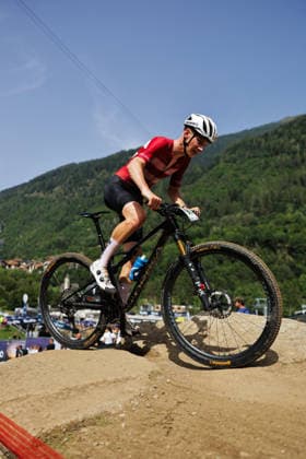2026 UCI Mountain Bike World Championships Picture by Alex Whitehead SWpix.com - 27 08 2026 - Cycling - 2026 UCI Mountain Bike World Championships - Val di Sole, Trentino, Italy - Cross-country Olympic (XCO) - Men Junior - Villads Nyegaard (Denmark) Copyright: x xSWpix.comx(t axPhotographyxHubxLtd)xAlexxWhitehead SWpix.comx SWP-3030-19886