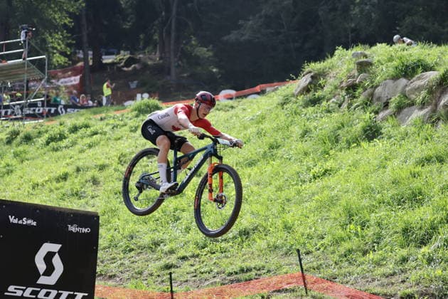 August 27, 2026, Daolasa di Commezzadura, Val di Sole Bikeland, 2026 UCI MTB World Championships Men s Junior XCO Cross Country Olympic Emilien Belzile 7 CAN Daolasa di Commezzadura Val di Sole Bikeland Trento, Italy Copyright: xJustPictures.ch FrancescoxMinghettix jp-en-FrMi-MNG_0118