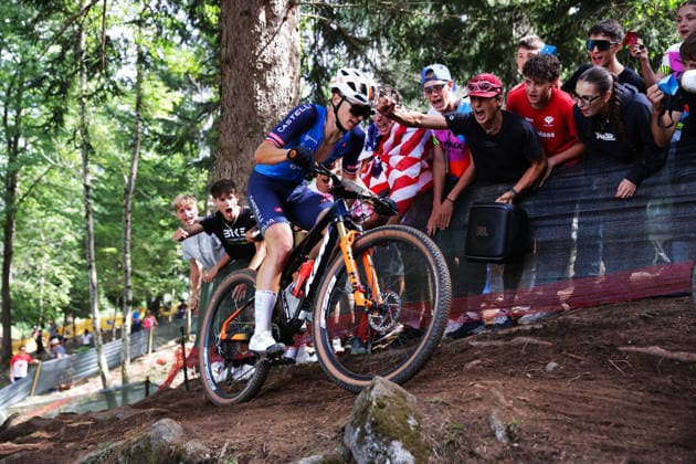 2026 UCI Mountain Bike World Championships Picture by Ed Sykes SWpix.com - 27 08 2026 - Cycling - 2026 UCI Mountain Bike World Championships - Val di Sole, Trentino, Italy - Cross-country Olympic (XCO) - Men Junior - Italy Copyright: x xSWpix.comx(t axPhotographyxHubxLtd)xEdxSykes SWpix.comx SWP-3030-19899