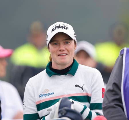 RECORD DATE NOT STATED 27th August 2026; The K Club, Straffan, County Kildare, Ireland: KPMG Womens Irish Open Golf, Round One; Leona Maguire of Ireland gets ready to tee off on her first hole the 10th PeterxFitzpatrick