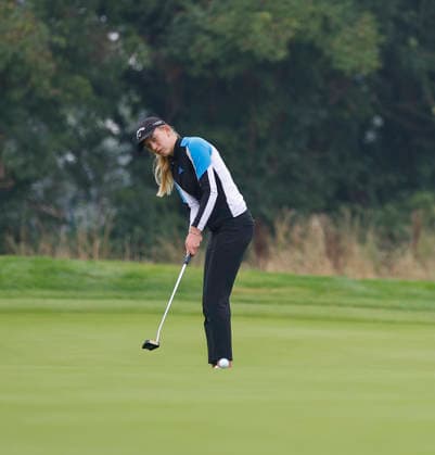 RECORD DATE NOT STATED 27th August 2026; The K Club, Straffan, County Kildare, Ireland: KPMG Womens Irish Open Golf, Round One; Olivia Costello (a) from Ireland putts on the 12th green PeterxFitzpatrick