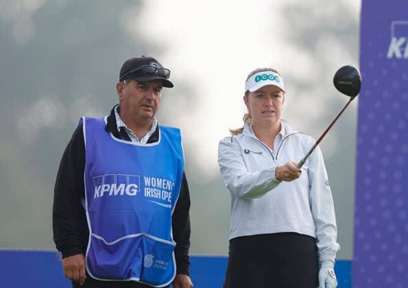 RECORD DATE NOT STATED 27th August 2026; The K Club, Straffan, County Kildare, Ireland: KPMG Womens Irish Open Golf, Round One; Anna Foster of Ireland gets ready to tee off on her first hole the 10th PeterxFitzpatrick
