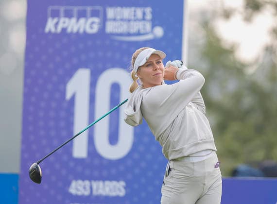 RECORD DATE NOT STATED 27th August 2026; The K Club, Straffan, County Kildare, Ireland: KPMG Womens Irish Open Golf, Round One; Annabell Fuller of England tees off on her first hole the 10th PeterxFitzpatrick