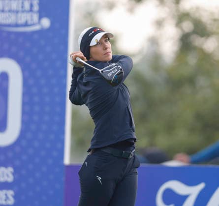RECORD DATE NOT STATED 27th August 2026; The K Club, Straffan, County Kildare, Ireland: KPMG Womens Irish Open Golf, Round One; Alexandra F& xf6;rsterling of Germany tees off on her first hole the 10th PeterxFitzpatrick
