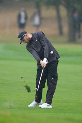 SUTTON COLDFIELD, ENGLAND - AUG 27: Sebastian Soderberg (SWE) plays from the first fairway during Round 1 at the 2026 Husqvarna British Masters at The Belfry, Sutton Coalfield on August 27, 2026 in Warwickshire, England The 2026 Husqvarna British Masters