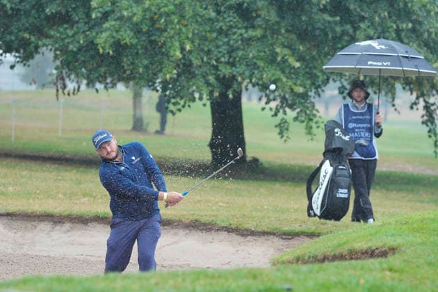 SUTTON COLDFIELD, ENGLAND - AUG 27: Zander Lombard (RSA) plays from a green side bunker on the 1st hole during Round 1 at the 2026 Husqvarna British Masters at The Belfry, Sutton Coalfield on August 27, 2026 in Warwickshire, England The 2026 Husqvarna British Masters
