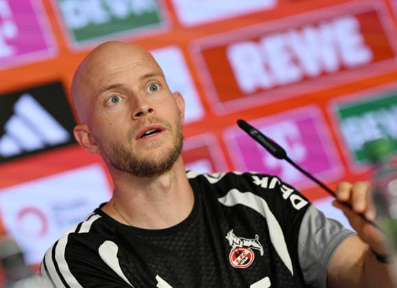 27.08.2026, xophax, Fussball 1.Bundesliga, 1.FC Koeln Geissbockheim , Gbh , Pressekonferenz vor dem ersten Bundesligaspiel gegen die TSG Hoffenheim. Trainer Rene Wagner ( 1.FC Köln ) Köln *** August 27, 2026, xophax, Soccer, Bundesliga 1, 1. FC Köln Geissbockheim, Gbh, Press conference ahead of the first Bundesliga match against TSG Hoffenheim; Coach Rene Wagner, 1. FC Köln, Cologne