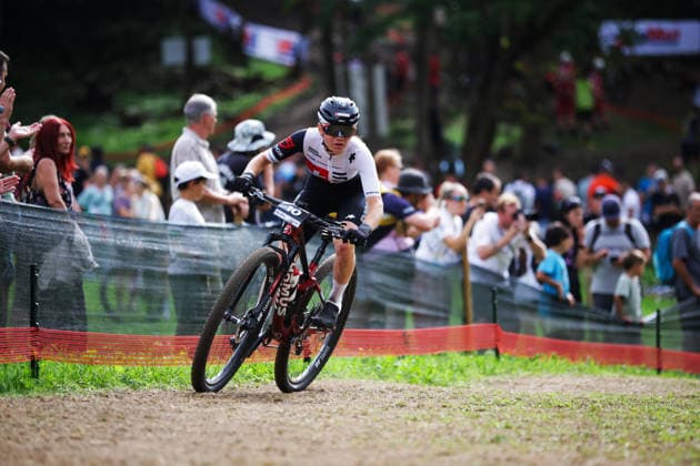 2026 UCI Mountain Bike World Championships Picture by Ed Sykes SWpix.com - 27 08 2026 - Cycling - 2026 UCI Mountain Bike World Championships - Val di Sole, Trentino, Italy - Cross-country Short Track (XCO) - Women Under-23 (U23) - Monique Halter (Switzerland) Copyright: x xSWpix.comx(t axPhotographyxHubxLtd)xEdxSykes SWpix.comx SWP-3030-20012