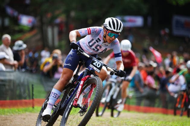 2026 UCI Mountain Bike World Championships Picture by Ed Sykes SWpix.com - 27 08 2026 - Cycling - 2026 UCI Mountain Bike World Championships - Val di Sole, Trentino, Italy - Cross-country Short Track (XCO) - Women Under-23 (U23) - Makena Kellerman (USA) Copyright: x xSWpix.comx(t axPhotographyxHubxLtd)xEdxSykes SWpix.comx SWP-3030-20014