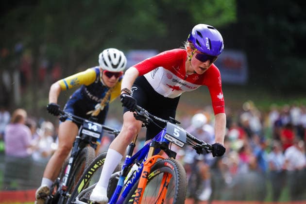 2026 UCI Mountain Bike World Championships Picture by Ed Sykes SWpix.com - 27 08 2026 - Cycling - 2026 UCI Mountain Bike World Championships - Val di Sole, Trentino, Italy - Cross-country Short Track (XCO) - Women Under-23 (U23) - Ella MacPhee (Canada) Copyright: x xSWpix.comx(t axPhotographyxHubxLtd)xEdxSykes SWpix.comx SWP-3030-20017