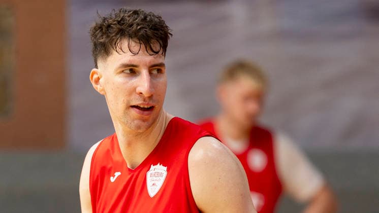 Pictured: Alen Pjanic of the Würzburg Baskets, August 35, 27, 2026; media training session for the Fitness First Würzburg Baskets on August 27, 2026; Germany, Würzburg, training center, Copyright: HMBxMedia xJulienxBecker