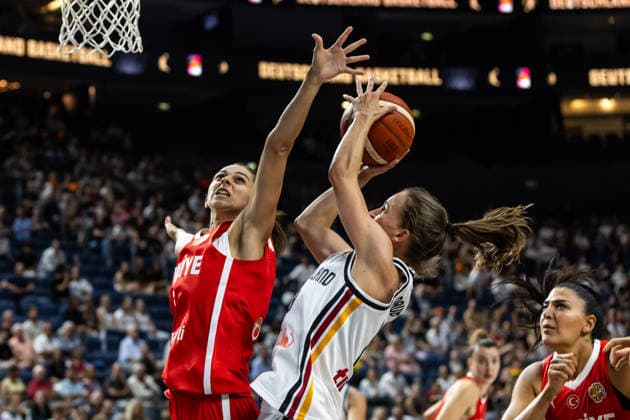 August 27, 2026, GER, Exhibition Game, 2026 FIBA Women’s Basketball World Cup, Cologne, Germany vs. Turkey, Britta Daub (Germany), 19, Cologne, LANXESS arena, North Rhine-Westphalia, Germany