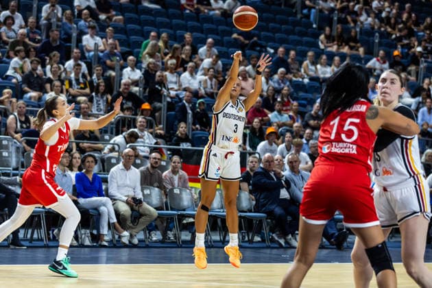 August 27, 2026, GER, Exhibition Game, 2026 FIBA Women’s Basketball World Cup, Cologne, Germany vs. Turkey, Alexandra Wilke (Germany), 3, Cologne, LANXESS arena, North Rhine-Westphalia, Germany