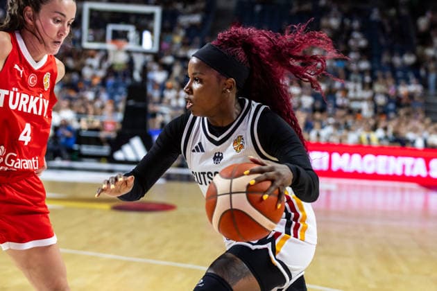 August 27, 2026, GER, Exhibition Game, 2026 FIBA Women’s Basketball World Cup, Cologne, Germany vs. Turkey, Alexis Peterson (Germany), 1, Cologne, LANXESS arena, North Rhine-Westphalia, Germany