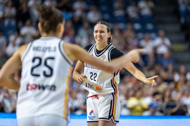Basketball Cologne, August 27, 2026 Friendly Match Germany GER Turkey TUR Emily Bessoir, Germany, No. 22