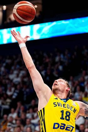 August 27, 2026: Viktor Gaddefors of Sweden during the FIBA World Cup Qualifier game between Finland and Sweden on August 27, 2026 in Helsinki. Photo by Kalle Parkkinen, BILDBYRAN COP 211 XZ0245. basketball, FIBA World Cup Qualifiers, Finland, Sweden, bbeng  Copyright: KALLExPARKKINEN BB260827BB372