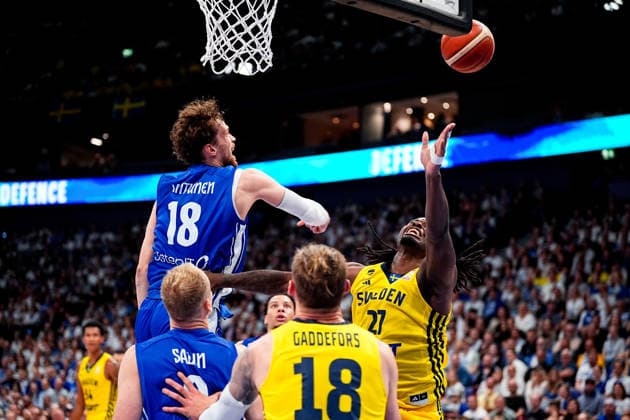 August 27, 2026: Zaba Bangala of Sweden during the FIBA World Cup Qualifier game between Finland and Sweden on August 27, 2026 in Helsinki. Photo by Kalle Parkkinen, BILDBYRAN COP 211 XZ0245. basketball, FIBA World Cup Qualifiers, Finland, Sweden, bbeng  Copyright: KALLExPARKKINEN BB260827BB374