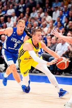 August 27, 2026: Ludde Hakanson of Sweden during the FIBA World Cup Qualifier game between Finland and Sweden on August 27, 2026 in Helsinki. Photo by Kalle Parkkinen, BILDBYRAN COP 211 XZ0245. basketball, FIBA World Cup qualifiers, Finland, Sweden, bbeng  Copyright: KALLExPARKKINEN BB260827BB376