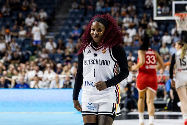 COLOGNE, GERMANY - AUGUST 27: Alexis Peterson (Germany, 1) cheering during a friendly match between Germany vs. Tuerkiye at Lanxess arena on August 27, 2026 in Cologne, Germany. North Rhine Westphalia Germany Copyright: xSteffiexWunderlx