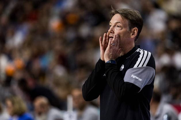 COLOGNE, GERMANY - AUGUST 27: Olaf Lange (Head Coach Germany) yelling during a friendly match between Germany vs. Tuerkiye at Lanxess arena on August 27, 2026 in Cologne, Germany. North Rhine Westphalia Germany Copyright: xSteffiexWunderlx
