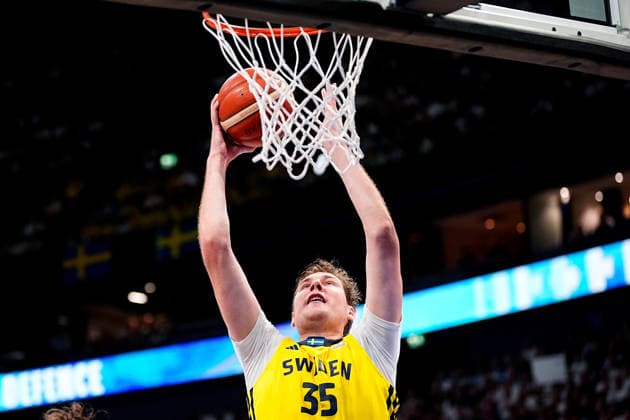 August 27, 2026: Simon Birgander of Sweden during the FIBA World Cup Qualifier game between Finland and Sweden on August 27, 2026 in Helsinki. Photo by Kalle Parkkinen, BILDBYRAN COP 211 XZ0245. basketball, FIBA World Cup Qualifiers, Finland, Sweden, bbeng  Copyright: KALLExPARKKINEN BB260827BB379