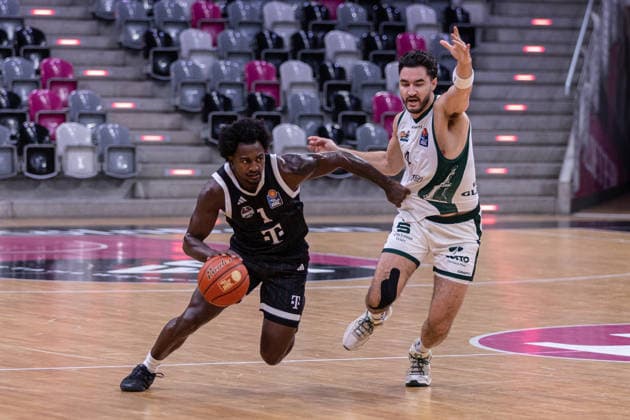 Exhibition Game: Telekom Baskets Bonn vs. VET CONCEPT Gladiators Trier, August 27, 2026 John Michael Wright (Telekom Baskets Bonn) 1 and Clay Guillozet (VET CONCEPT Gladiators Trier) 4 Exhibition Game: Telekom Baskets Bonn vs. VET CONCEPT Gladiators Trier, August 27, 2026, Telekom Dome, Bonn Copyright: xBEAUTIFULxSPORTS Derixx