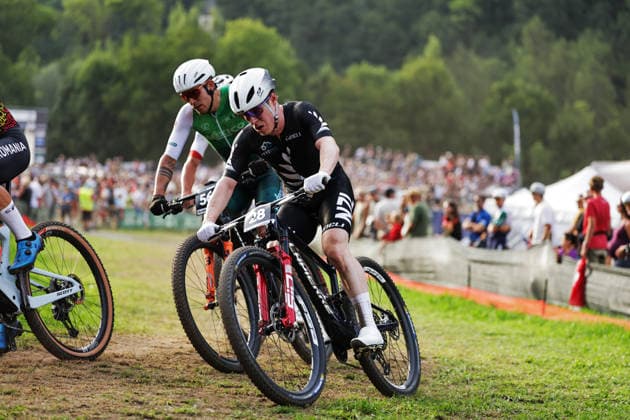 2026 UCI Mountain Bike World Championships Picture by Alex Whitehead SWpix.com - 27 08 2026 - Cycling - 2026 UCI Mountain Bike World Championships - Val di Sole, Trentino, Italy - Cross-country Short Track (XCC) - Men Elite - Anton Cooper (New Zealand) Copyright: x xSWpix.comx(t axPhotographyxHubxLtd)xAlexxWhitehead SWpix.comx SWP-3030-20190