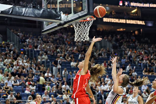 L-R: Ceren Akpinar, Turkey Women s 05, Britta Daub, Germany Women s 19; Germany vs. Turkey, Basketball, DBB, Women, Friendly Match, August 27, 2026; Germany vs. Turkey, Basketball, DBB, Women, Friendly Match, August 27, 2026, Cologne Copyright: xEibner-Pressefotox xThomasxStoeckerx EP_TSR