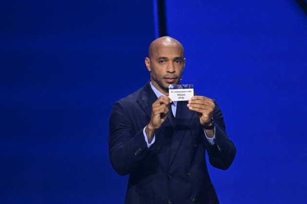UEFA Champions League 2026 27 league phase draw in Monaco MONACO - AUGUST 27: French former football player Thierry Henry shows the paper slip of Inter Milan (ITA) during the draw ceremony for the league phase of the 2026-2027 UEFA Champions League football tournament at the Grimaldi Forum in the Principality of Monaco on August 27, 2026. Mustafa Yalcin Anadolu Monaco Monaco. Editorial use only. Please get in touch for any other usage.  Copyright: x2026xAnadoluxMustafaxYalcinx
