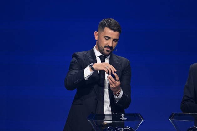 UEFA Champions League 2026 27 league phase draw in Monaco MONACO - AUGUST 27: Former football player David Villa opens the ball to show the paper slip during the draw ceremony for the league phase of the 2026-2027 UEFA Champions League football tournament at the Grimaldi Forum in the Principality of Monaco on August 27, 2026. Mustafa Yalcin Anadolu Monaco Monaco. Editorial use only. Please get in touch for any other usage.  Copyright: x2026xAnadoluxMustafaxYalcinx