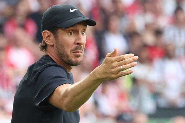 August 27, 2026, xrekx, Soccer Conference League Qualifiers, SC Freiburg vs. FC Motherwell – Julian Schuster, SC Freiburg coach, gives instructions, gesticulates, uses his arms to gesture, Freiburg
